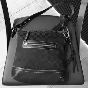 Coach Black Signature Canvas & Leather Crossbody